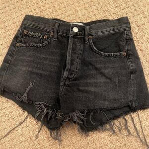 AGOLDE BLACK DENIM SHORTS SIZE 24 PARKER SHORT